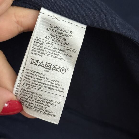 Banana Republic Blazer Men 42R Slim Fit Navy Blue Suit Jacket Sport Coat Stretch - Picture 8 of 16